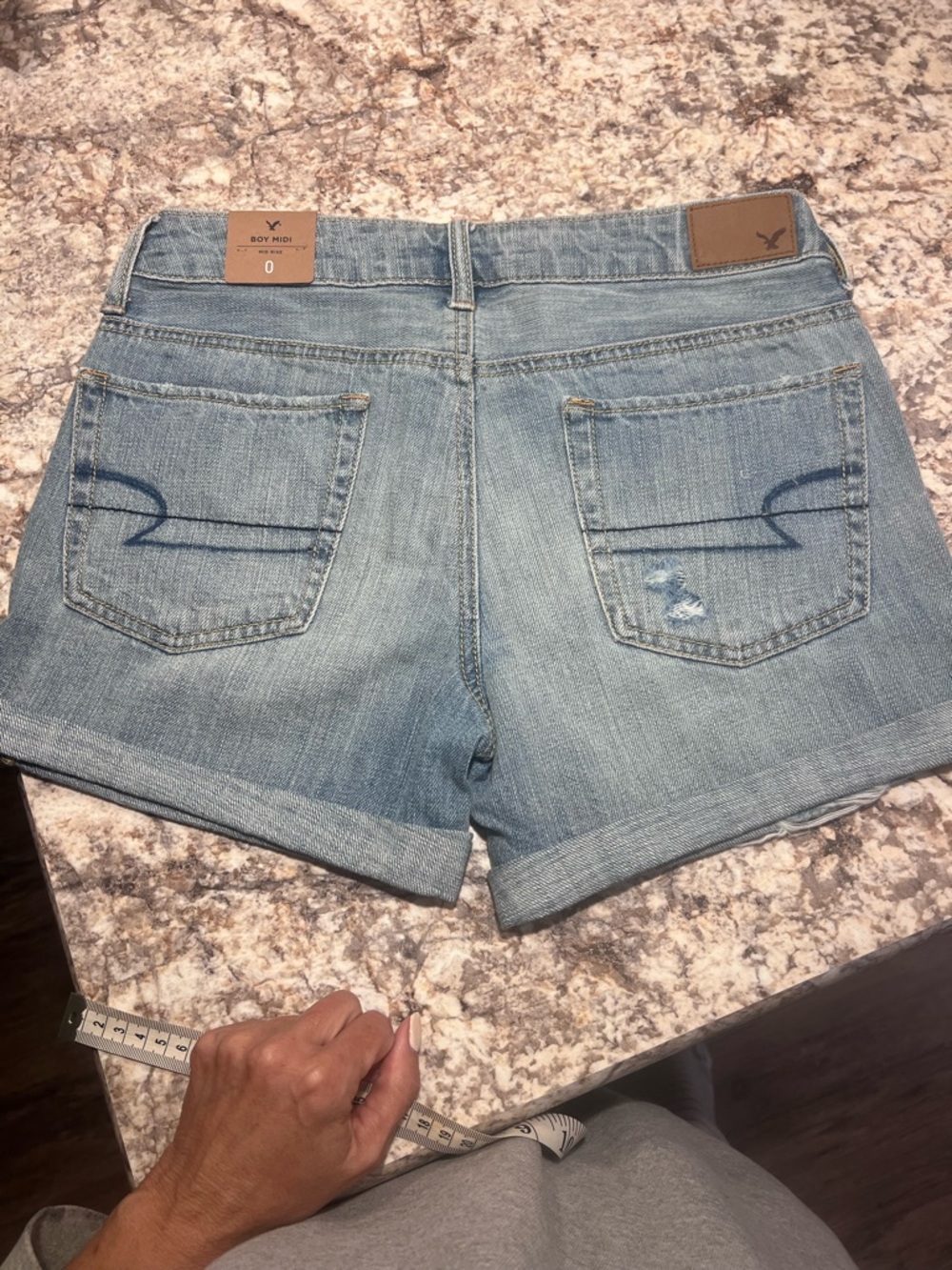 American Eagle Outfitters Light Wash Boyfriend Denim Shorts